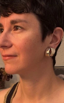 NUEVO CON ETIQUETAS SIMON SEBBAG SSD PLATA ESTERLINA ELECTROFORMA CLIP PENDIENTES ISRAELÍES Orig. $175 Foto 1 de 4