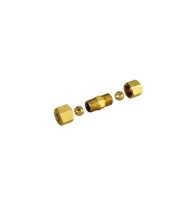 Brass Compression Straight Union 3/8 - Single #000233 - Picture 1 of 3