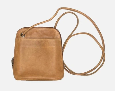 Cartera Bandolera Forrada de Cuero Marrón Latico Lilly Cremallera de 3 Caras Usada en Excelente Condición Foto 1 de 4