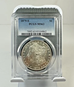 1879-S Morgan Silver Dollar $1 PCGS MS63 - Picture 1 of 2
