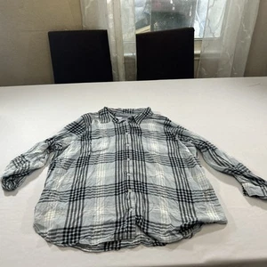 Laura Scott Shirt Women 2x Plaid Button Up Long Roll Tab Sleeves - Picture 1 of 15