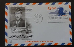 US J.F.K. Air Letter Sheet, 13¢, aerogramme folded, unused (5021) - Picture 1 of 2