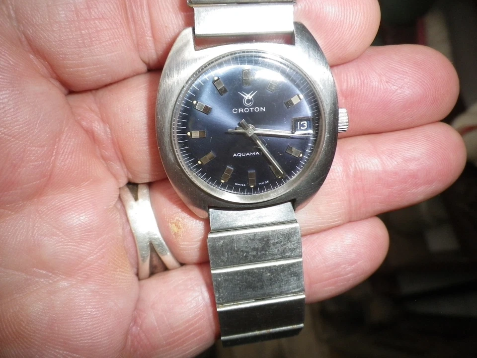 Reloj Pulsera Croton Aquamatic Cuerda Automática Acero Inoxidable con Función Fecha Foto 1 de 1