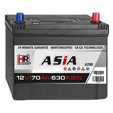 Autobatterie 12V 70Ah 630A/EN A70R PKW ASIA Japan Pluspol Rechts Starterbatterie