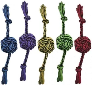 Multipet ~ GREEN~ One Item~  Nuts for Knots 2 Knot Rope w/Ball ~ Dog Toy - Picture 1 of 1