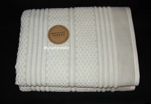 Common Thread Ivory Beige Bath Towel Set - 100% Cotton ~ 2 Piece Striped - Picture 1 of 6