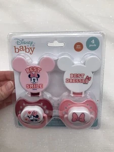 Disney Bebé Niña Minnie Mouse Rosa Rojo Ortho Chupetes Binkys Chupetes con Soportes - Imagen 1 de 12