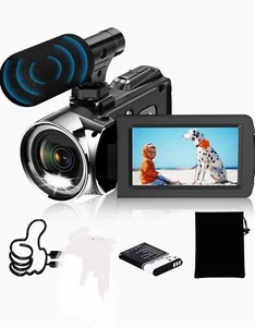 Video camera 2.7KYoutube Camera 1080p & 60fps VLOG Camera, 800mAH Battery - Picture 1 of 11