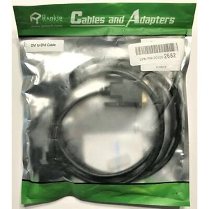 Rankie Cables DVI to DVI Black 6' Video Monitor Connectors Computer Adapters New - Picture 1 of 6