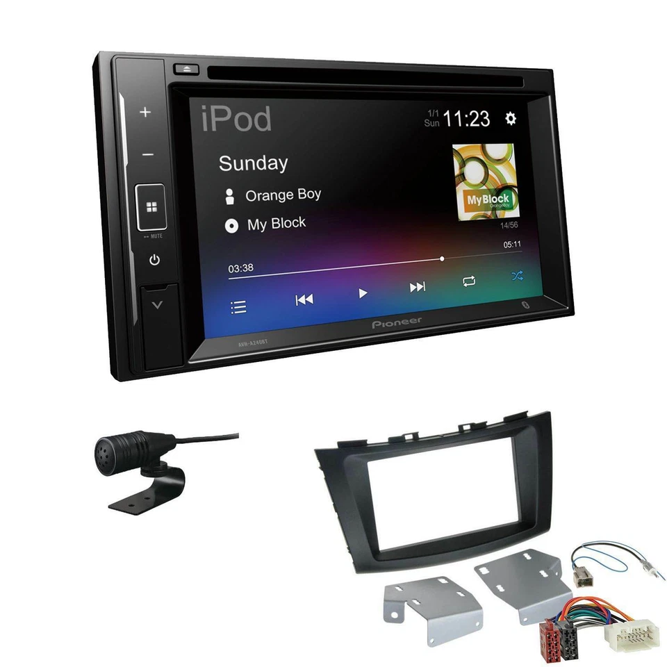 Pioneer 2-DIN Autoradio Bluetooth CD/DVD USB für Suzuki Swift IV ab 2010 schwarz