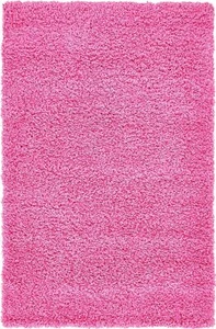 Unique Loom Solid Shag Collection Area Rug (3' 3" x 5' 3" Rectangle, Taffy Pi... - Picture 1 of 9