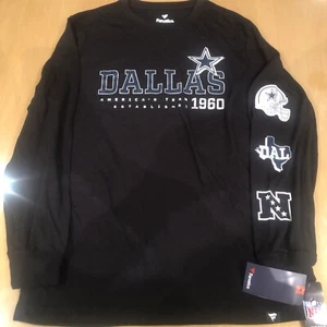 Dallas Cowboys Fanatics Long Sleeve T-Shirt - Black Size MEDIUM M - Picture 1 of 3