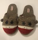 Nick & Nora Sock Monkey Slippers House Shoes Lounge Cozy Adult Size 9 - 10.5