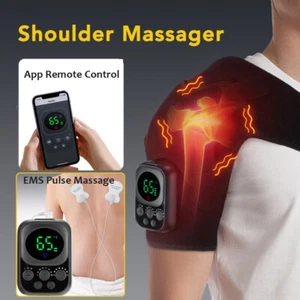 Cordless Heated Shoulder Pad Wrap with Vibration Heating Muscle Relax Massage - Picture 1 of 20