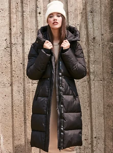 New Women’s Point Zero CARBY Black Long Puffer Parka Jacket NWT Choose Size - Picture 1 of 12