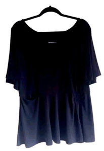 Betabrand Erin Womens Peplum Top Plus Size XL Black Office Career W1649-BK - Picture 1 of 12