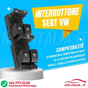 PULSANTE ALZACRISTALLI ELETTRICI V W SEAT -> G O L F 4 / 5 <- Bora P assat B5 - Foto 1 di 5