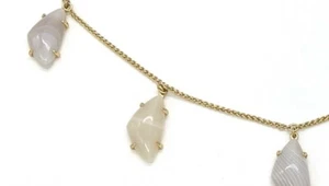 Ladies Semi Precious White Gemstone Yellow Gold Necklace Lucky Brand 18" Reg $49 - Picture 1 of 8