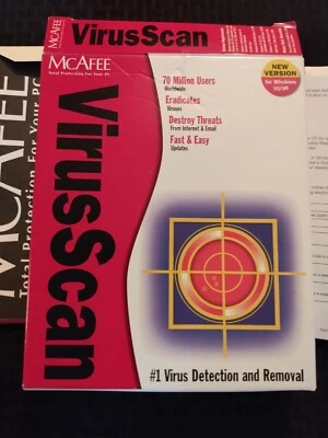 Vintage McAfee Virus Scan For Windows 95, 98, nt open Box CD version  - Image 1 of 3