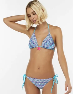 Society Accessorize Riviera Perlen Aztekenmuster Dreieck Bikini Top Quaste 18 14 - Bild 1 von 4