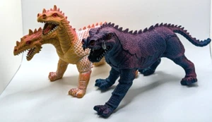 2 Vintage 1984 Imperial Monsters zweiköpfiger Drache und blauer Dinosaurier - Bild 1 von 9