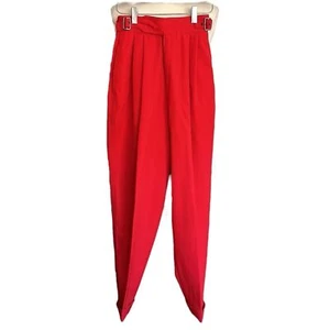 KANSAI YAMAMOTO Vintage 80s Red Pants New Wave Ribcage Baggy Designer Size 25 - Picture 1 of 15
