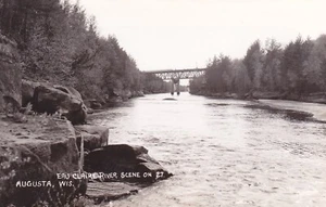 RPPC Augusta, WI - Eau Claire River Scene - Bild 1 von 2