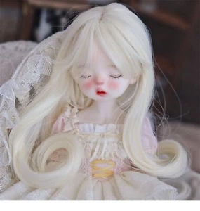 Cabello para muñeca 1/6 BJD largo ondulado alta temperatura suave rubio hecho a mano cabello regalo - Imagen 1 de 6