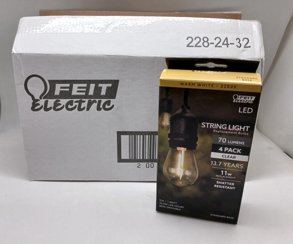 Feit Electric S14 LED Bulbs 6 Pack – 24 Count Strings 2200K Warm White - Image 1 of 4