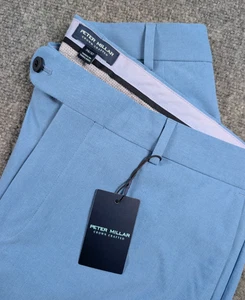 Peter Millar Crown Crafted Surge Performance Trouser Men 32/32 Blue Tailored NWT - Picture 1 of 13