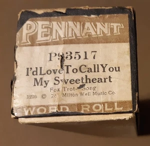 #P93517 I'd Love To Call You My Sweetheart Fuchs Trab, Wimpel 88 Noten Pianorolle - Bild 1 von 4