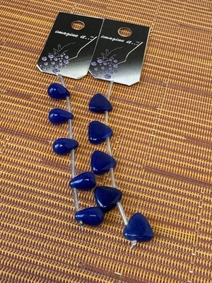 10 Jade Drops Blue Loose Beads Jewelry Making 12x8mm, 12x12mm - Image 1 of 4