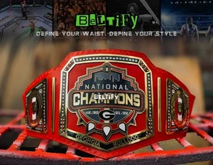 Georgia Bulldog National Championship Replica Title Belt 2-4mm Brass - Picture 1 of 6