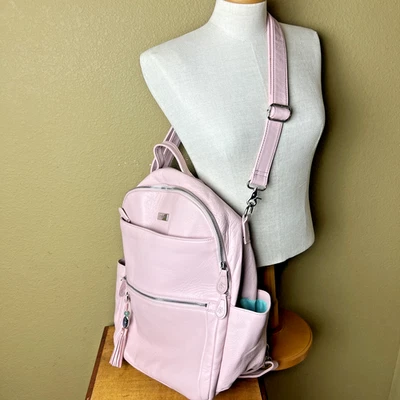 Lily Jade Large Anna Pink Blush Leather Diaper Bag Backpack Travel Tote Luggage - Image 1 of 4