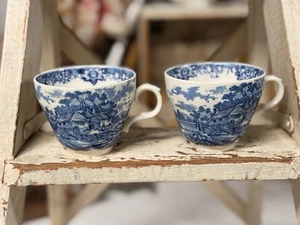 Par de tazas de té English Village Old Staffordshire de repuesto o decoración - Imagen 1 de 3