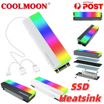 COOLMOON M.2 SSD Disipador de calor ARGB Sync M2 2280 NVMe Disco duro SSD Refrigerador Radiador Foto 1 de 4