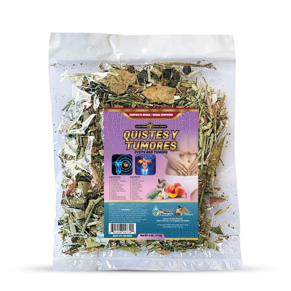 Quistes y Tumores Compuesto Herbal 4 oz. Cysts Tea 4 Oz. Natural de Mexico