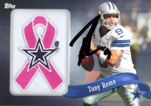 TONY ROMO Signed 2013 Topps Breast Cancer Awareness Patch BAS Authentic - Picture 1 of 2