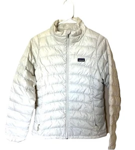 Patagonia Down Jacket Size XL girl off white, light puffy soft cozy winter snow - Picture 1 of 20