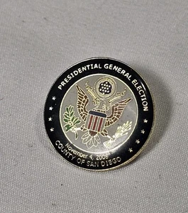 WAHLMÜTZE ANSTECKNADEL 2008 Adler PRÄSIDENTSCHAFTSWAHL San Diego County Vintage - Bild 1 von 4