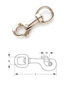 50 x 931197 - N5.2b - Wirbel 16 mm Bolzenkarabiner - Karabinerhaken - Karabiner - Bild 1 von 1