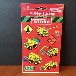 Vtg NOS 90s Tonka Trucks Holiday Stickers Sheets 1999 American Greetings Gifts - Picture 1 of 9