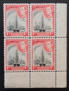 Bermuda 1938 KGVI 1d black and red Sc 118. SG 110 Ships in Hamilton Harbor MNH - Picture 1 of 21