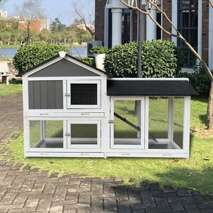 Outdoor Kaninchenstall Hase Stall Laufkäfig für Meerschweinchen Haustierhaus Kleintiere - Bild 1 von 9