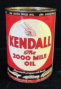 Lata de aceite de motor Kendall Oil & Gas Automobilia década de 1940 - Imagen 1 de 9