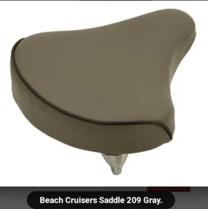 26" BEACH CRUISER BICYCLE SPRING SEAT/ SADDLE  COMFORT GRAY - Picture 1 of 2