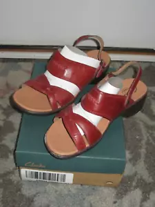 Sandalias para mujer Clarks Baublesq Active Air ROJAS, talla 8,5M nuevas en caja - Imagen 1 de 6