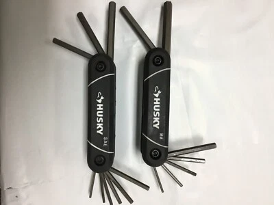 HUSKY Metric & SAE  Folding Hex Key Set 8 pc MM 1.5mm-8mm/SAE 9pc 5/32"-1/4 " - Image 1 of 4