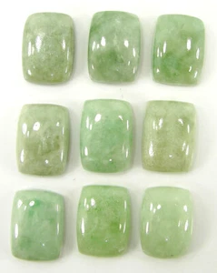 136.10 Ct Natural Green Jade Loose Gemstone 13x18 mm Cabochon 9 Pcs Lot - 64338 - Picture 1 of 5
