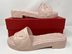 $450 Valentino Garavani Rose 03 Atelier Rose Slide Sandals Mules Slippers 36 - Picture 1 of 13